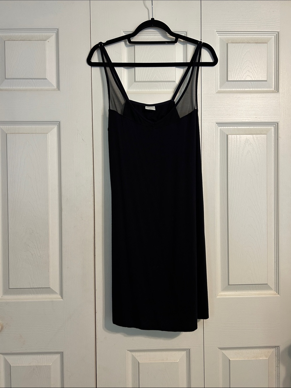 Soma Black Sheer-Trim Slip Chemise Medium Nightgown Sleep Lounge Bra Comfy